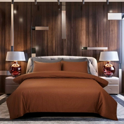 Полноразмерное изображение Комплект постельного белья семейный Pappel Jacquard Brown geometric