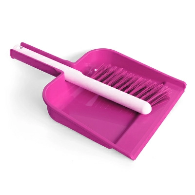 Полноразмерное изображение Набор для уборки Акор Elite Portofino щетка-сметка и совок, малиновый