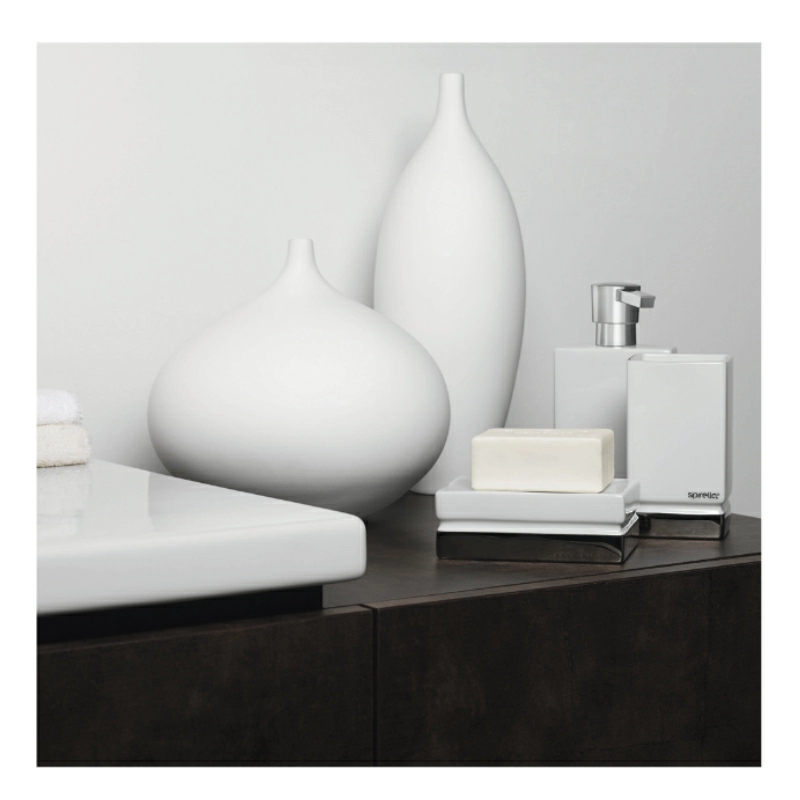 Стакан для зубной пасты Spirella Roma, белый с серебром фото 2