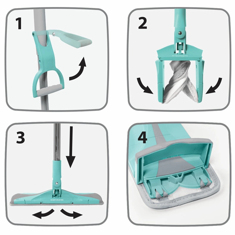 9 Швабра для влажной уборки Hausmann Care Clean version 2.0 с механизмом отжима фото 5