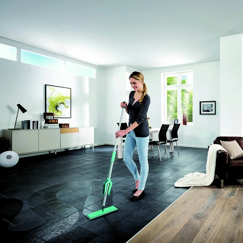 Швабра с телескопической ручкой и отжимом Leifheit Picobello Plus M фото 5