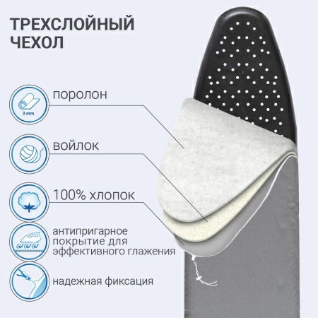 Доска гладильная Hausmann Cosmic Pegasus 33х110см фото 8