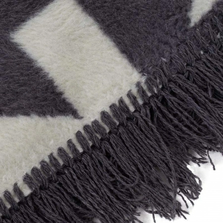 4 Плед 150x200см Pappel Scotch Jacquard, серый с белым фото 2