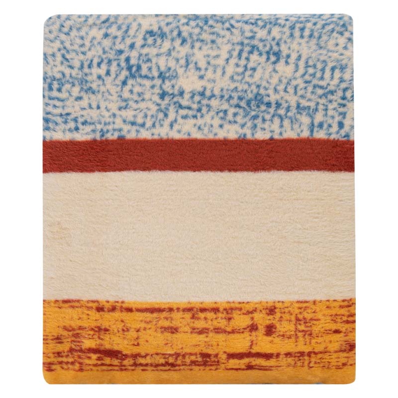 Плед 200x220см Pappel Cotton, голубой с бежевым фото 2