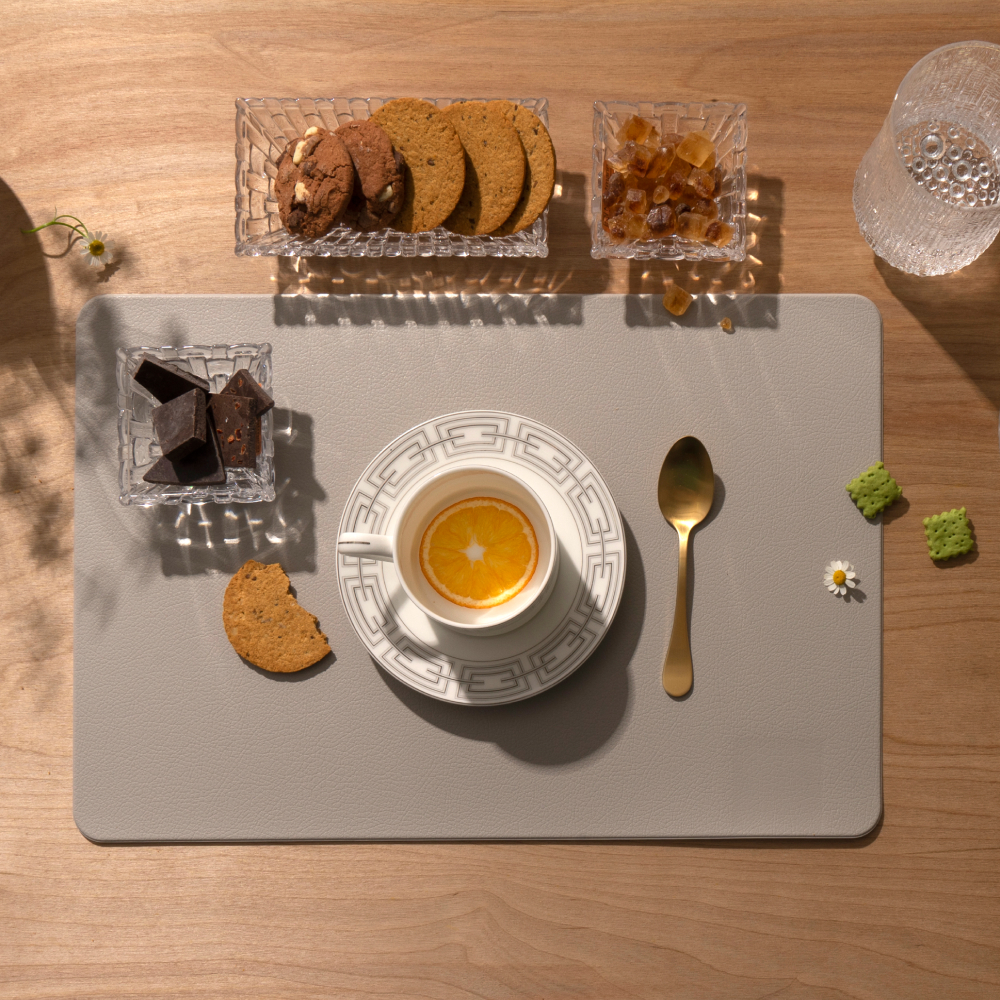 Салфетка сервировочная Zapel Eco Leather light grey фото 5