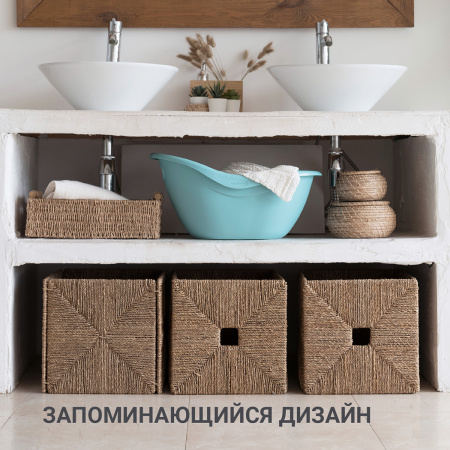Таз овальный пластиковый Hausmann Funny Smile 12 л, мятный* фото 11